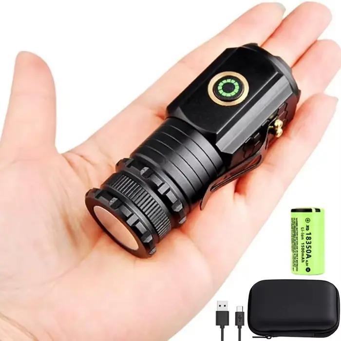Mini lampe de poche LED puissante, torche de poche en aluminium Super brillante, Rechargeable, étanc