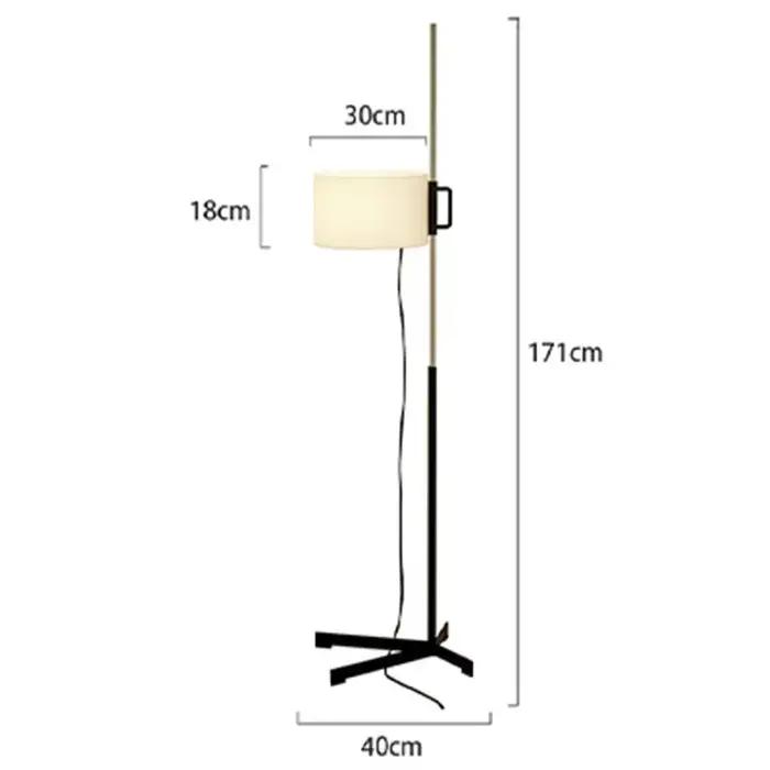 Lampadaire de designer espagnol avec ampoule, corps en métal, abat-jour en tissu, réglable, recomman