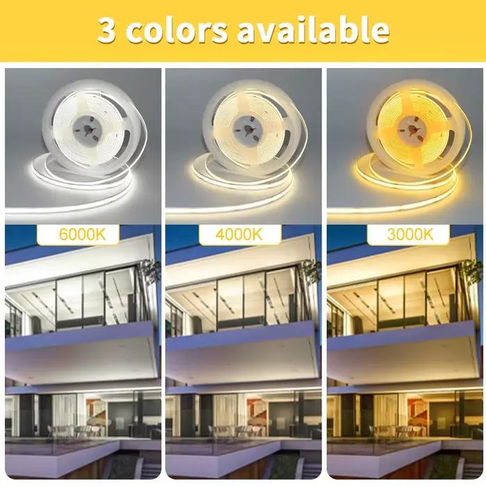 Bande lumineuse LED COB 12V 24V 10M 5M 3M 2M 1M 320LED s/M, bande LED Flexible haute densité 3000K 4