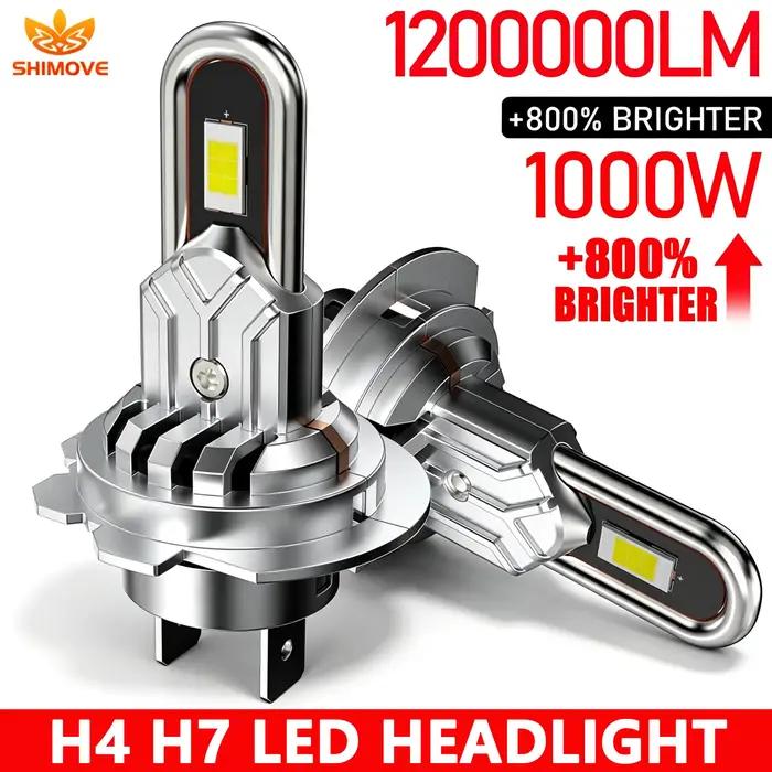 Phares LED H7 H4 puissants Canbus sans erreur, projecteurs LED super lumineux, lampe automobile turb