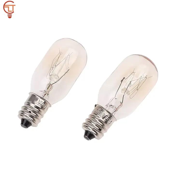 Ampoule Globe Inescente de Remplacement pour Réfrigérateur et Four, Lampe Salière T20 E12 120V 15W/2