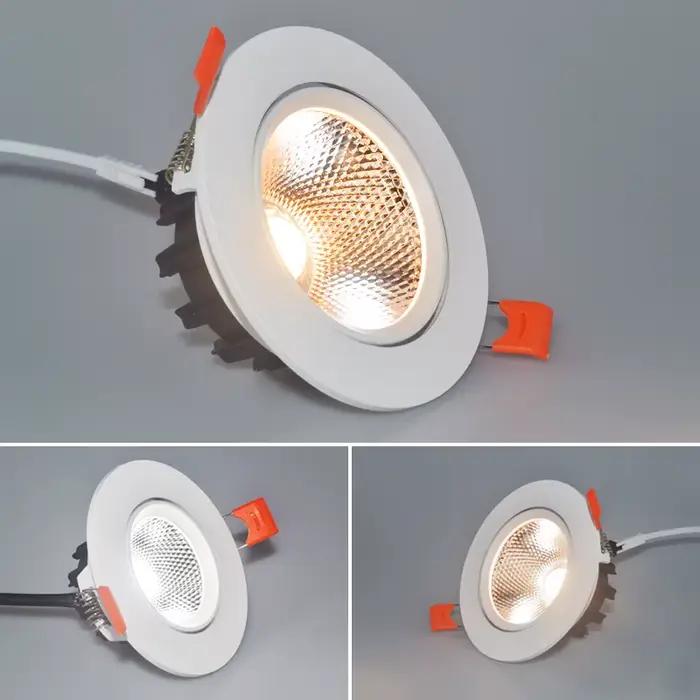 Dimmable AC85V-265V 5W 7W 9W 12W 15W18W LED Downlights Epistar puce COB encastré plafonniers spots p