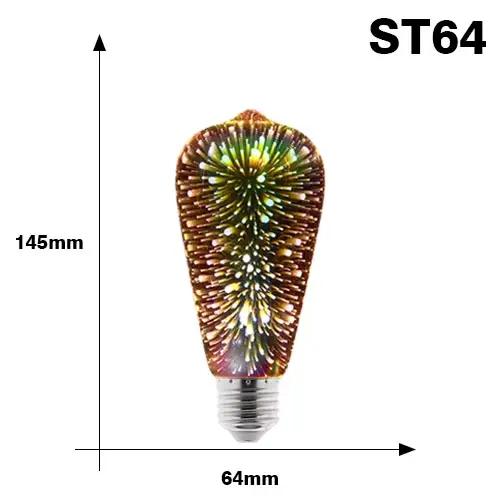 Ampoule LED 3D Edison E27 AC220V Vintage Noël Ampoule décorative Ampoule LED colorée pour la maison
