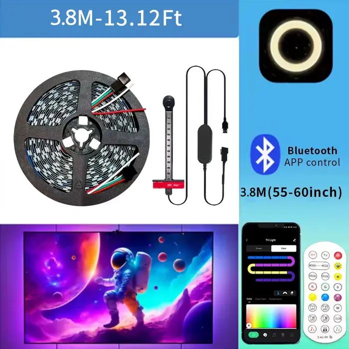 Lumière ambiante pour télévision Led 5V Rgbic Usb, bande lumineuse pour télévision de 55 à 75 pouces
