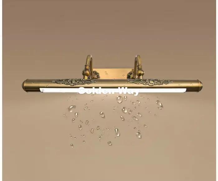 Applique Murale Miroir Bronze 110V~220V, Lampe de Salle de Bain Luxe Étanche, Éclairage Rétro Bronze