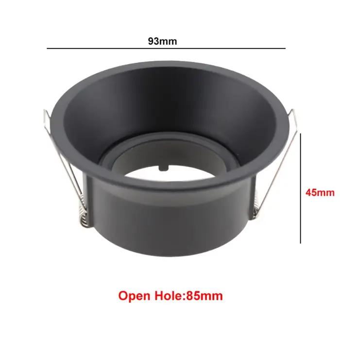 Plafonnier LED rond ou carré encastrable, cadre réglable, luminaire MR16 GU10 blanc/noir