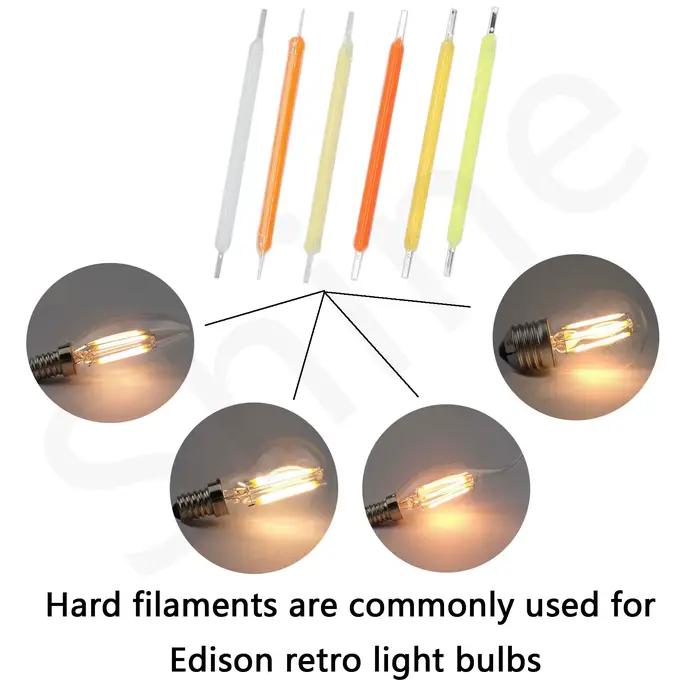 Ampoule Edison à filament LED, 10 pièces, DC3V 12V 57V 38mm, puce COB, pièce de lampe à perle, In347