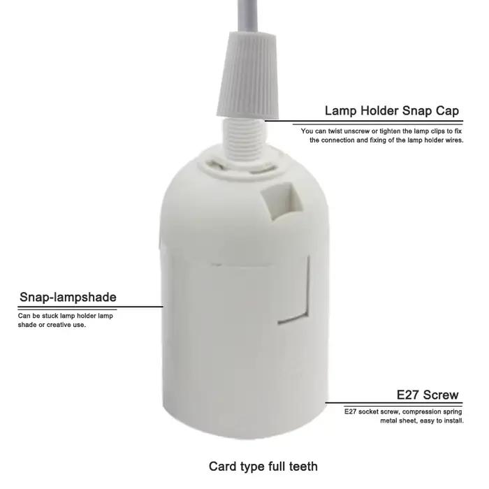 Bases de lampe E27, lampes suspendues, câble d'alimentation de 1.8m, adaptateur de prise ue/US avec