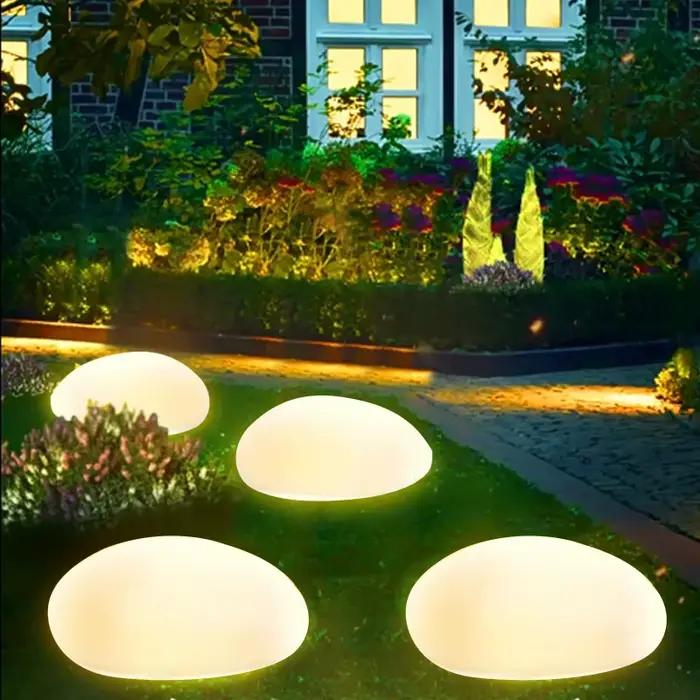 Lampe solaire au sol en verre dépoli, lanterne d'extérieur étanche pour jardin, lumière verte, lampe
