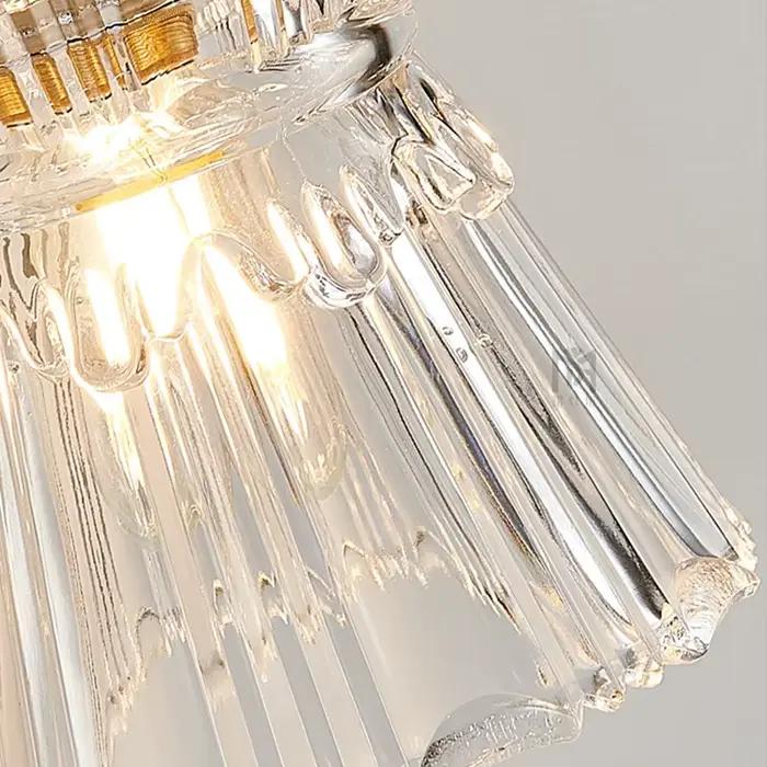 Vintage Noridc ondulations verre suspension lampe chambre salle à manger cuisine rétro pendentif lum