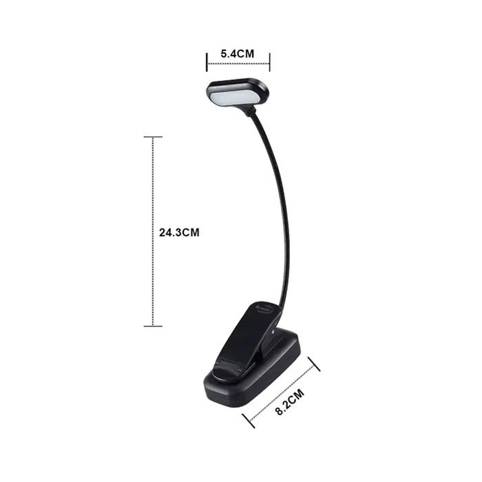 Lampe de livre LED réglable avec pince à col de cygne 5 LED AAA alimenté par batterie Flexible lampe