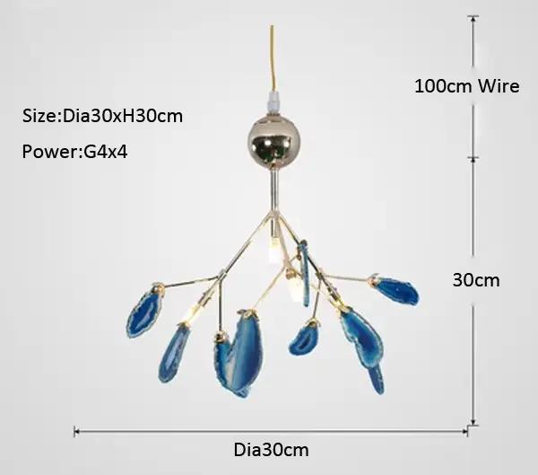 Lustre LED en Agate Moderne, Suspension Luminaire en Forme de Branche d'Arbre pour Salon, Chambre à