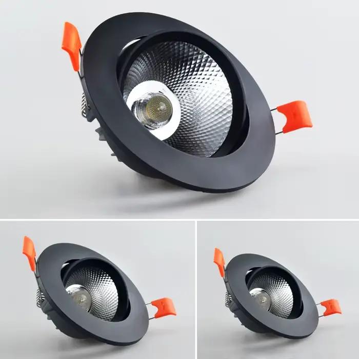 Dimmable AC85V-265V 5W 7W 9W 12W 15W18W LED Downlights Epistar puce COB encastré plafonniers spots p