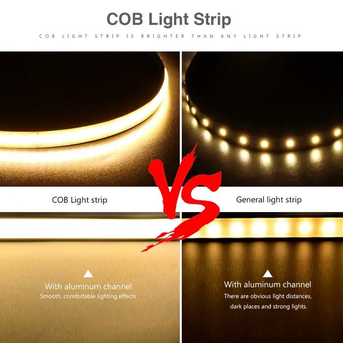 Bande LED COB Super fine de 5mm, 1m 2m 3m 4m 5m, ruban LED néon Flexible haute densité pour décorati