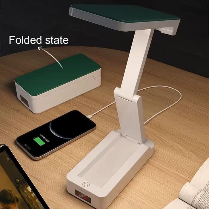 Lampe pliable Portable avec horloge Type de chargement USB lampe de bureau LED pliable économie d'én