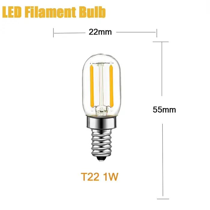 Ampoule LED à filament basse tension E12 E14, lampe LED DC12V 24V T22 G40 A19 ST58 6W, 2700K, pour c