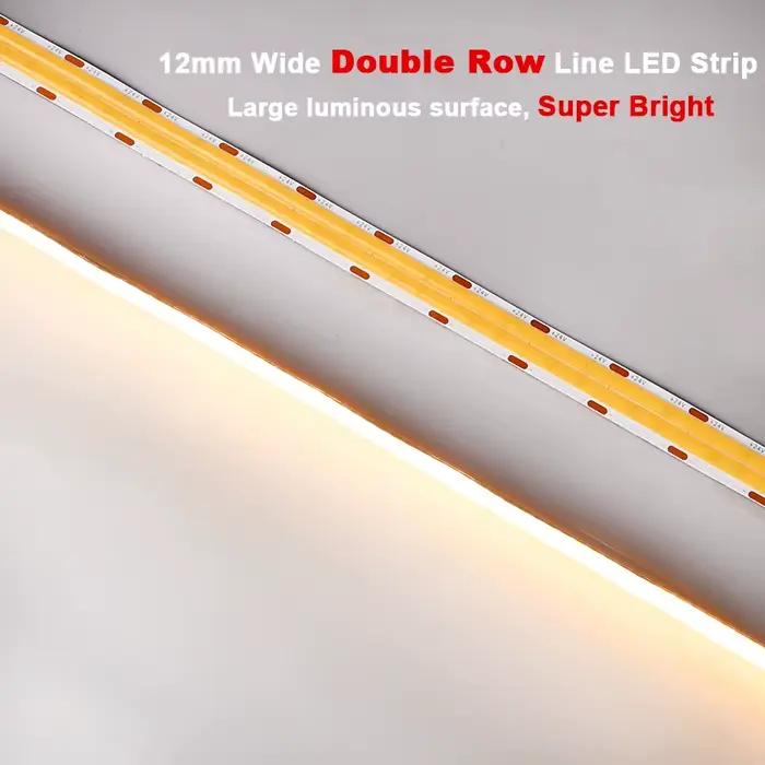 Bande LED COB Double rangée 10000lm Super lumineuse 600 LED s/m bande LED Flexible à intensité varia
