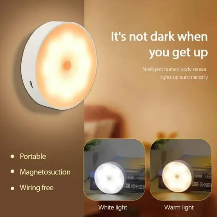 Veilleuse LED à capteur de mouvement PIR, aste par USB, lampe sans fil pour armoire de cuisine, lamp