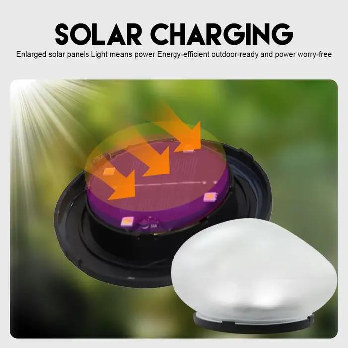 Lampe solaire au sol en verre dépoli, lanterne d'extérieur étanche pour jardin, lumière verte, lampe