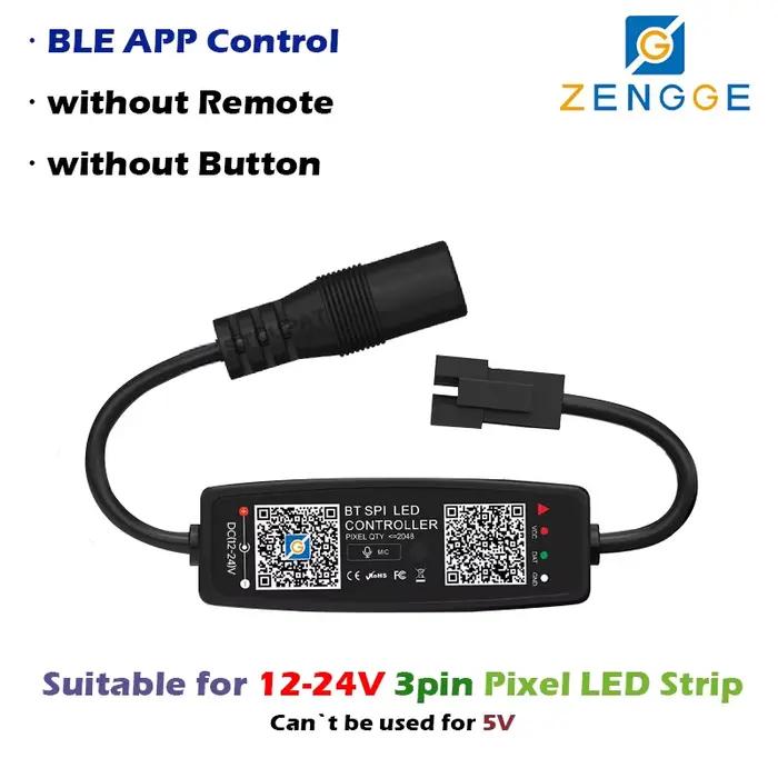 Contrôleur BLE WS2812B Musique Bluetooth pour bande lumineuse LED Pixel SK6812 WS2811 WS2812 Bande l