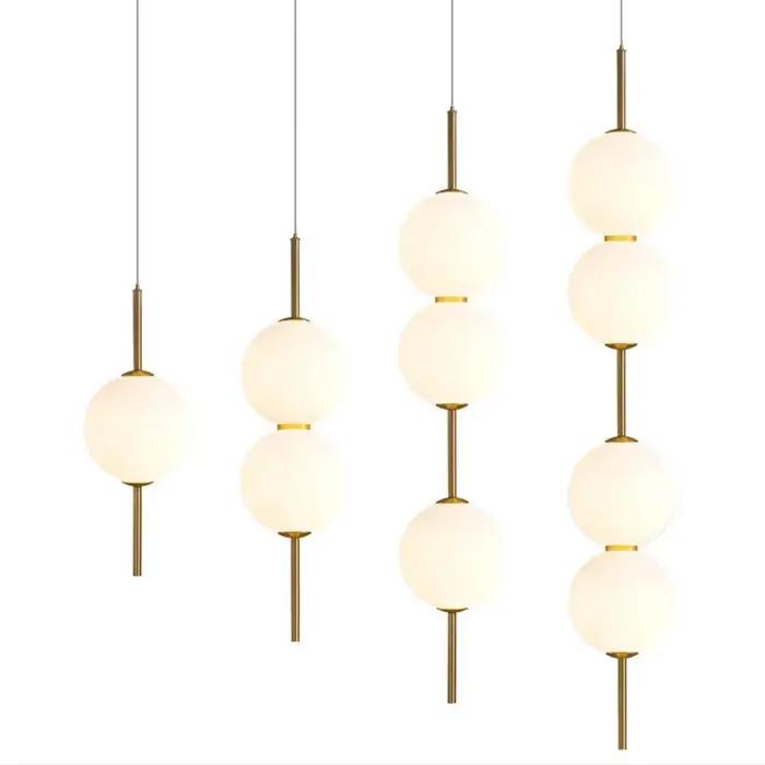 Boule de verre suspension pour chambre chevet lampe suspendue lustres de plafond éclairage moderne d