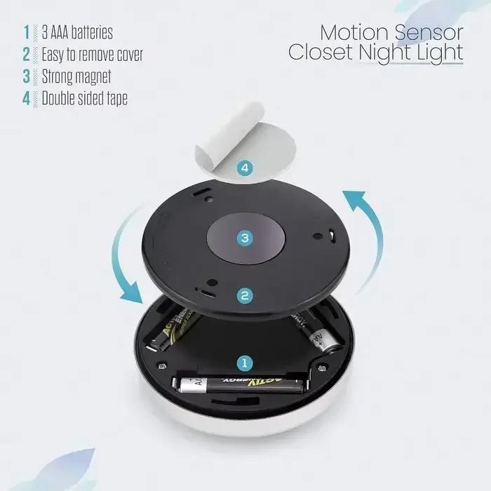 Lampe LED sans fil avec capteur de mouvement PIR, lampe à batterie magnétique portable pour éclairag