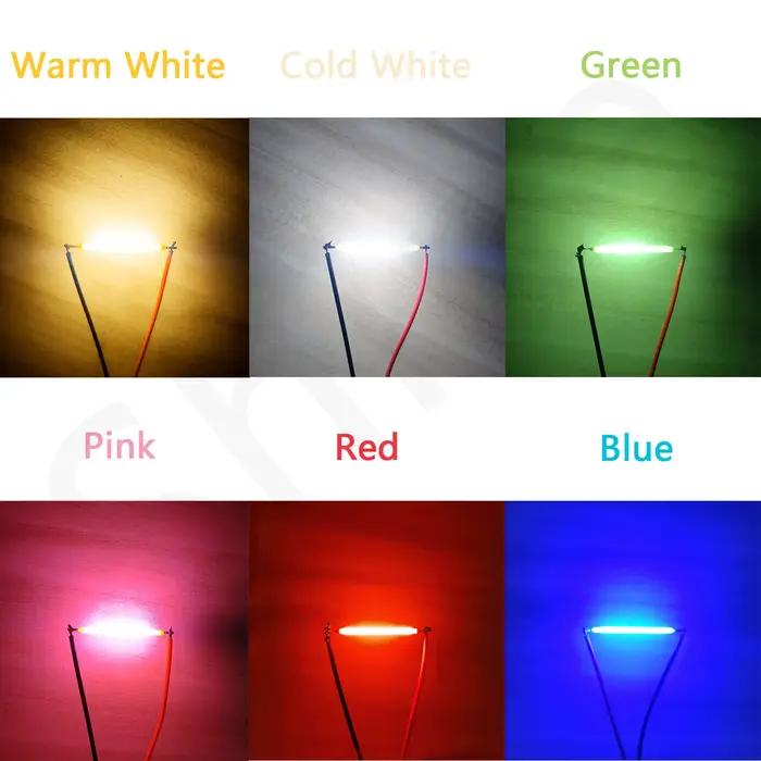 Ampoule Edison à filament LED, 10 pièces, DC3V 12V 57V 38mm, puce COB, pièce de lampe à perle, In347