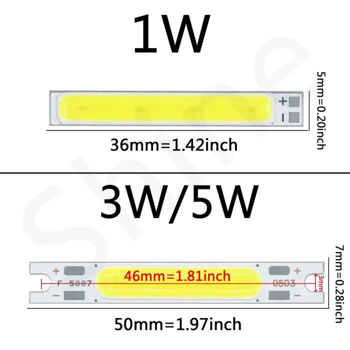 8 pièces LED COB lampe perles puce haute puissance 1W 3W 5W DC3V 9V 12V 15V pour LED voiture vélo la