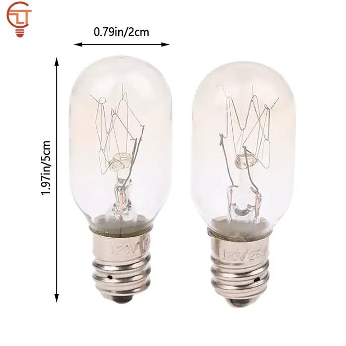 Ampoule Globe Inescente de Remplacement pour Réfrigérateur et Four, Lampe Salière T20 E12 120V 15W/2