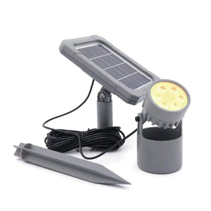 Lumière solaire submersible sous-marine d'étang, projecteur solaire amphibie IP68 lampe de paysage e