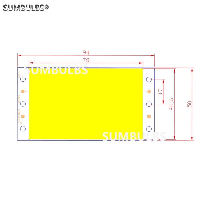 SUMBULBS DC 12 V 16 W 94*50mm COB LED panneau source de lumière puce à bord LED bande matrice lampe