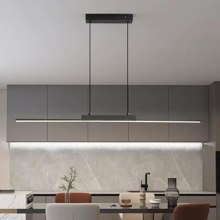 Suspension moderne Simple salle à manger lumière pour mur cuisine Long lustre salon suspension lampe