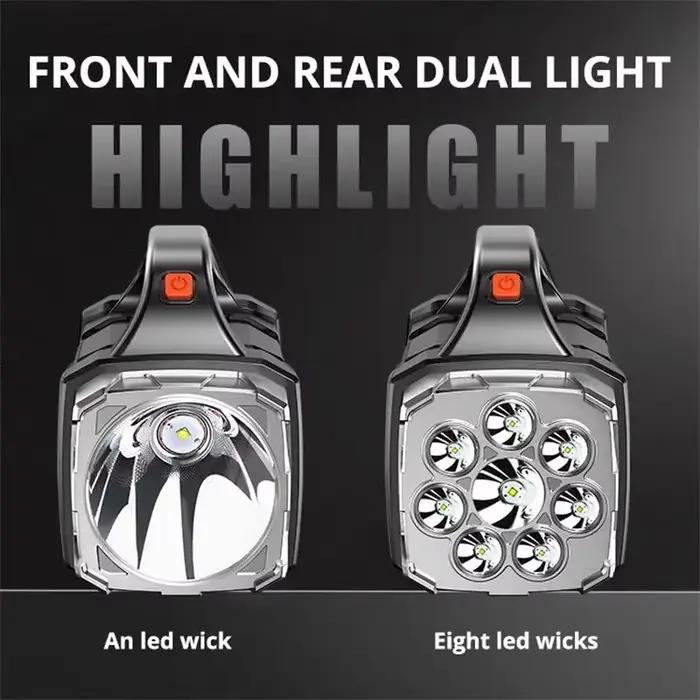 Lampe de poche LED multifonctionnelle, Rechargeable à énergie solaire, double Source de lumière, tor