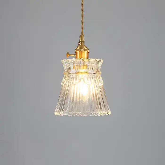 Vintage Noridc ondulations verre suspension lampe chambre salle à manger cuisine rétro pendentif lum