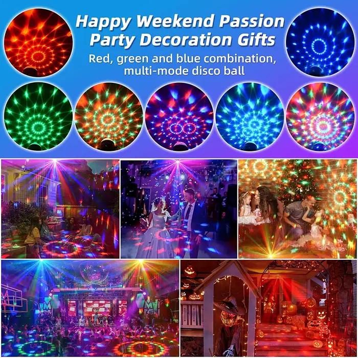 Lampe de scène disco 2-en-1, veilleuse portable USB, lumière stroboscopique LED à commande sonore, lampe d'ambiance romantique