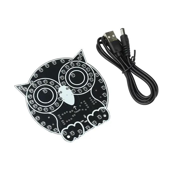 Lampe tactile LED Hibou, kit de bricolage électronique, veilleuse tactile à intensité variable, luminosité réglable, 4 modes d'affichage pour bureau