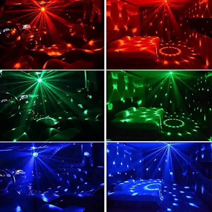Lampe de scène disco 2-en-1, veilleuse portable USB, lumière stroboscopique LED à commande sonore, lampe d'ambiance romantique
