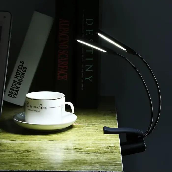 6W LED USB Dimmable Clip sur lampe de lecture pour ordinateur Portable