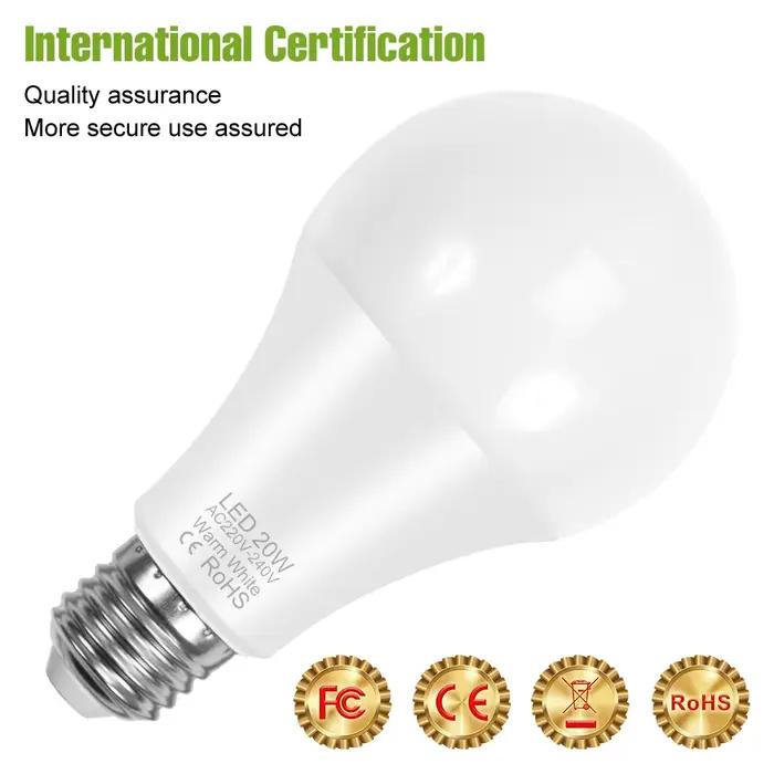 Ampoule LED 20W E27/E26, projecteur d'intérieur E14, ampoules de plafond 220V, salon, chambre à coucher, éclairage domestique à économie d'énergie, blanc froid/chaud