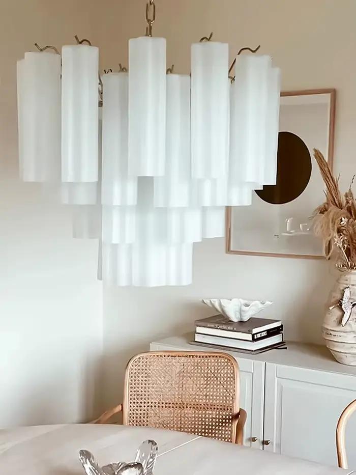 Plafonnier LED en Verre Blanc Givré au Design Vintage Européen