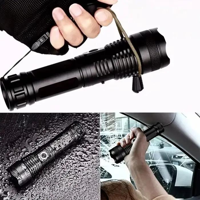 Dullantern-Lampe de poche LED aste avec chargement USB, lampe de poche ultra injuste, haute puissance, torche extérieure