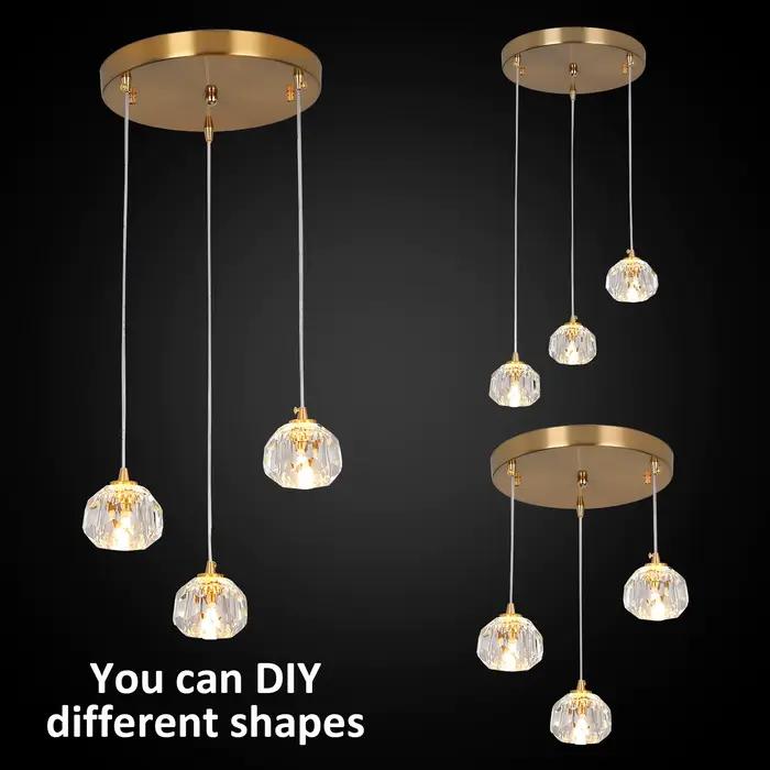 Cristal suspension Led moderne Cluster Lustre décor à la maison suspendu plafonnier Lustre salon salle à manger escaliers luminaire