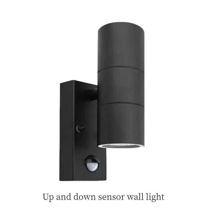Applique Murale LED à Détecteur de Mouvement en Acier Inoxydable, Luminaire Décoratif d'Extérieur, Idéal pour un Jardin ou une Cour, GU10