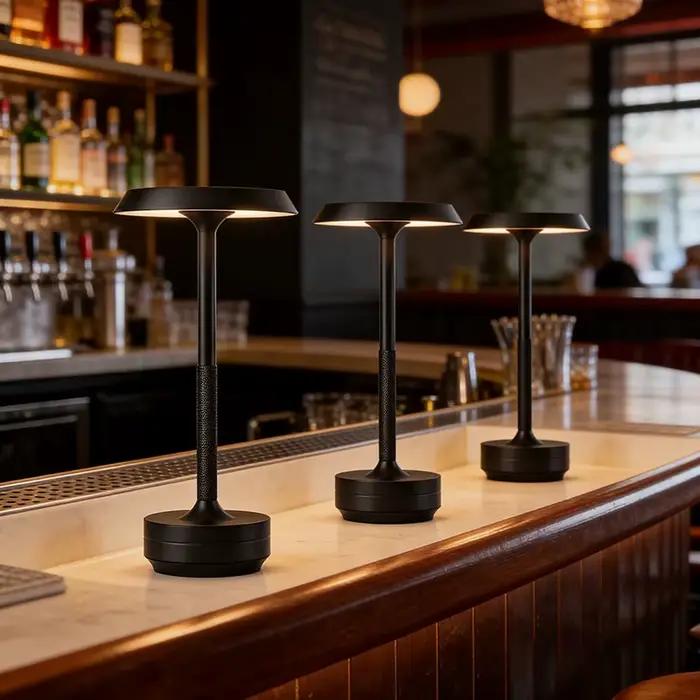 Lampe de table LED rechargeable par USB, dorée/noire, veilleuse sans fil à capteur tactile, lampe de bureau en aluminium pour chambre, bar, salle à manger