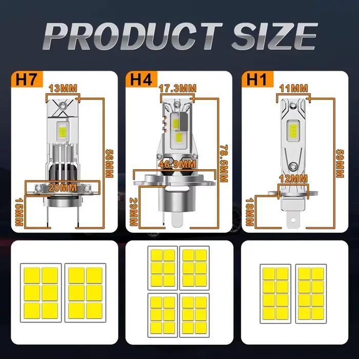 Ampoule de phare Led H7 H4 H1, 5300W, Ultra puissante, 5300000LM, Super blanche, 6500K, 12V, Canbus H7, lampe de voiture, lumière Turbo sans erreur, 2 pièces