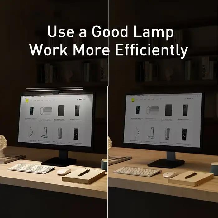 Lampe de Bureau LED Baseus pour Écran PC Portable Suspendue Barre Lumineuse Table LCD Moniteur Lumière Étude Lecture USB Occasions Spéciales