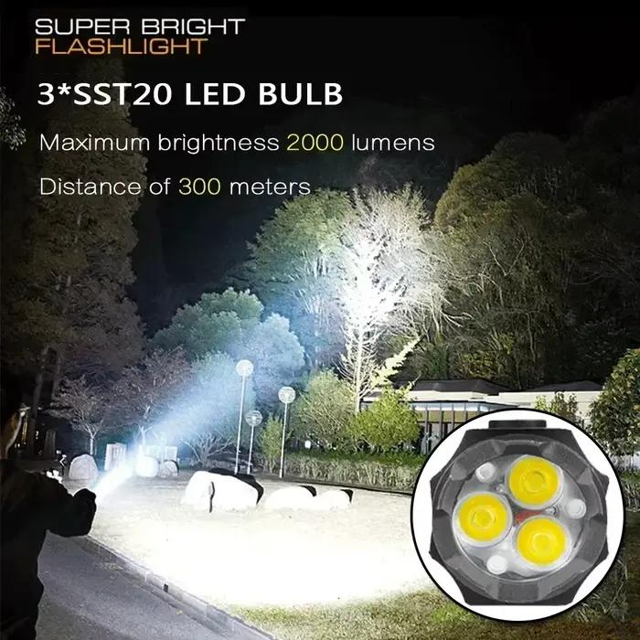 Mini lampe de poche LED puissante, torche de poche en aluminium Super brillante, Rechargeable, étanche, pour randonnée, Camping, Flash avec aimant