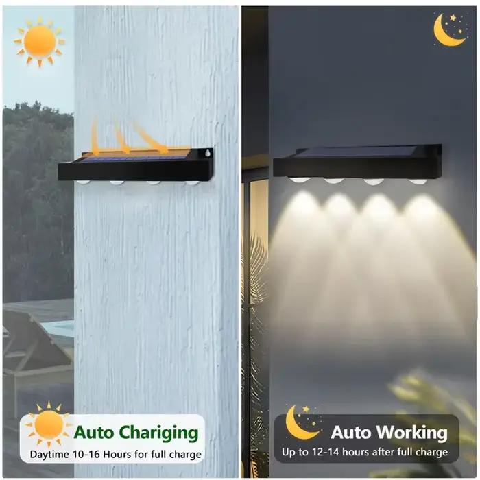 Applique murale solaire LED d'extérieur, étanche, pour clôture, décoration de jardin, porche, Patio, terrasse, balcon, cour, lumière d'ambiance pour la maison