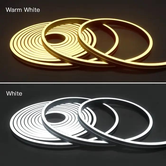 Bande lumineuse LED néon à tube noir, lampe à ruban COB en silicone flexible, contrôle tactile, lumière à intensité variable pour la décoration intérieure, la chambre, 24V