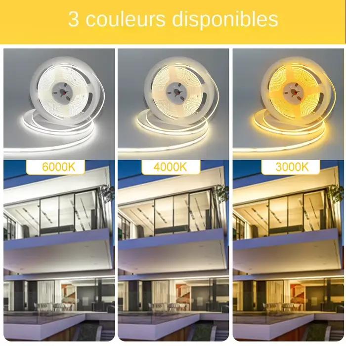 Bande lumineuse LED COB 12V 24V 10M 5M 3M 2M 1M 320LED s/M
